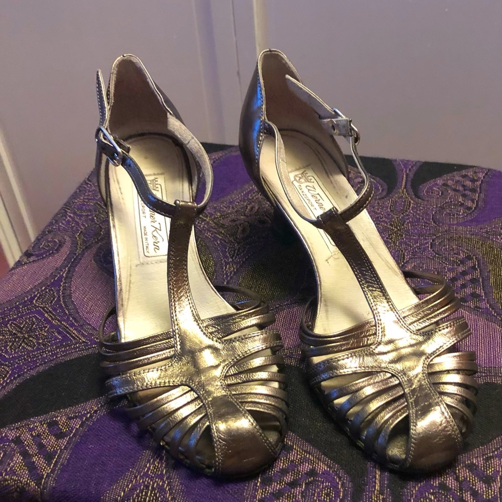 Gold Leather Tango Shoes